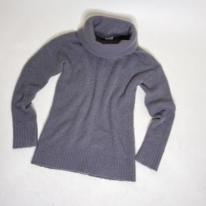 New Scotland Cashmere Silk Grey Knit Rolled Turtleneck Sweater Size S super soft